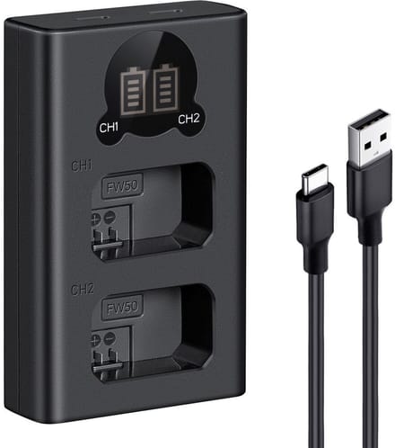 K&F Concept Dubbele batterijlader Sony NP-FW50
