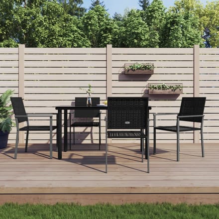 vidaXL - 5-delige - Tuinset - poly - rattan - en - staal