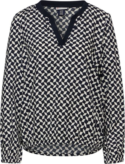 A345059 LTD QR V-neck blouse w tape