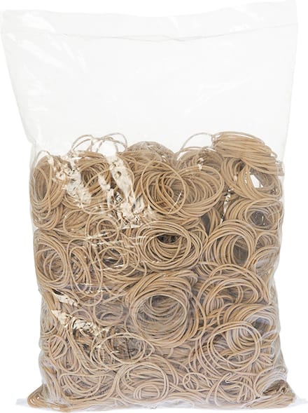 Rubbermagazijn - Elastiekjes - Bruin - 40x1,5mm - Circa 3300 stuks - Kleine elastiekjes
