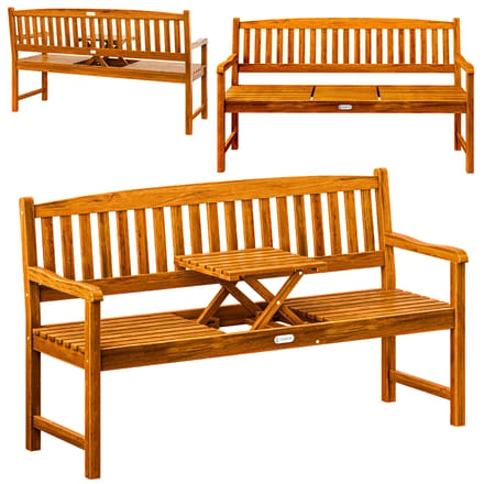 Casaria 2 zits Tuinbank - FSC®-gecertificeerd Eucalyptushout – Bruin