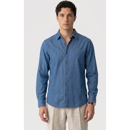 s.Oliver  Shirts Blue Denim Maat: XL | Casual Overhemden Outlet | Heren | Blauw