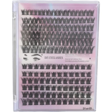 126 Clusters DIY Wimperextensions Kit D Krul Fluffy Individuele Wimperextensions Kit met 3ml Lash gray