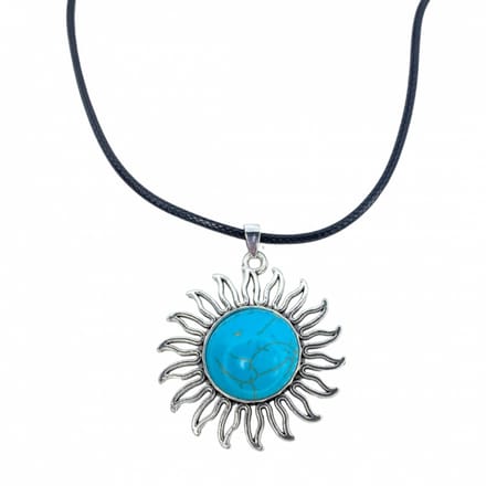 ketting turquoise Zon 45 cm - Charme Bijoux