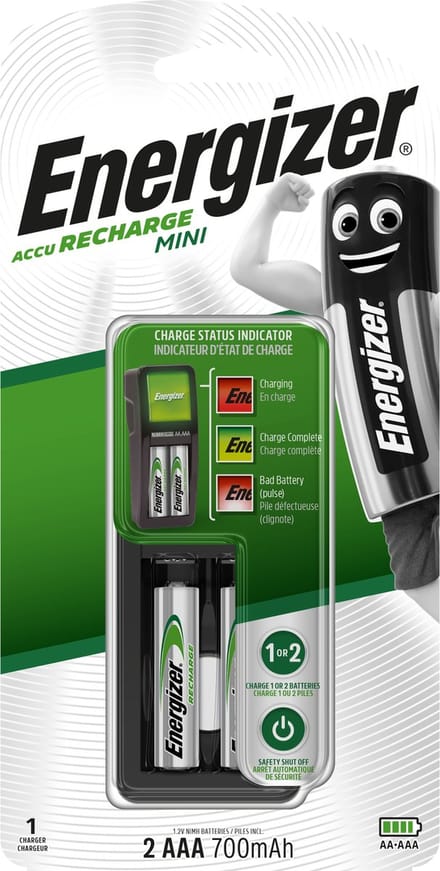 Energizer Batterijoplader Mini + 2 Aaa Batterijen