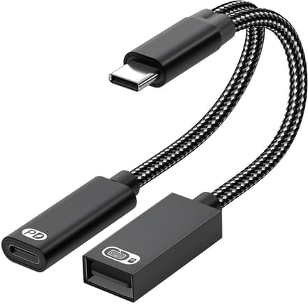 DrPhone FlexLink PD60 – USB-C OTG Adapter 60W Snelladen & Data – Type C naar USB voor Samsung, Huawei, iPad, MacBook