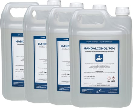 Handalcohol spray 70% - 5 liter - set van 4 stuks