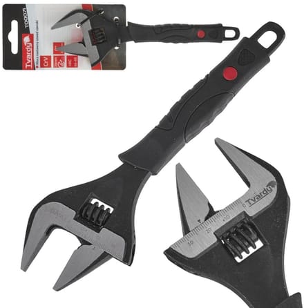 Tvardy Verstelbare moersleutel - extra brede bek - 0-39 mm - ergonomisch - CrV staal