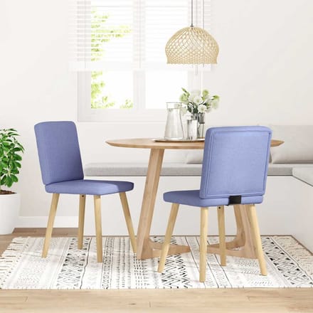 vidaXL - Eetkamerstoelen - 2 - st - stof - jeansblauw