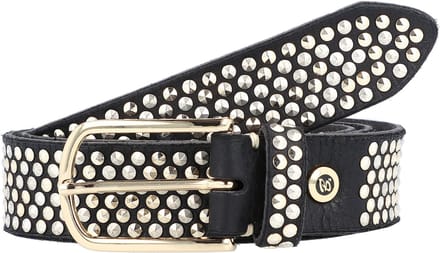 b.belt Leren Riem Nietengürtel Zoe Gold W95 Black Zwart