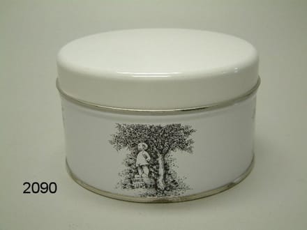 Bartje blikje – Wit – 11 x 11 x 6,5 cm – Rondom afbeelding