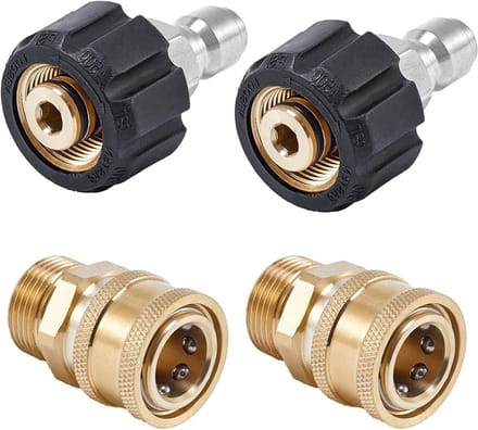 Set van 4 Hogedrukreiniger Koppelingen Quick Connect M22 14mm naar 3/8 Inch Slangadapter