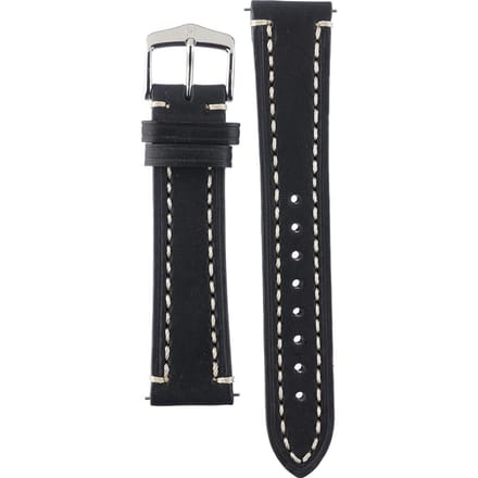 Hirsh Horlogeband -  Wild calf Zwart - Leer - 20mm
