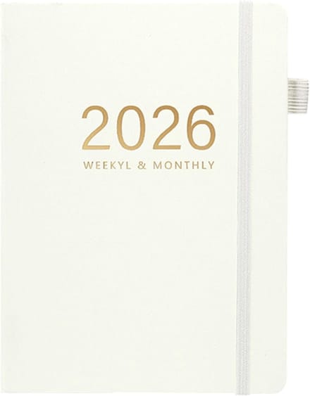 Agenda 2026 - Dagelijkse Planner - Efficiënt Plannen - Verticaal Ontwerp - A5 Formaat - Wit