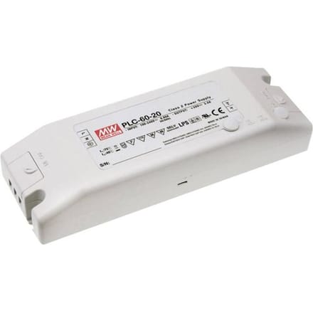 MEAN WELL PLC-60-27 LED-driver, LED-transformator Constante spanning, Constante stroomsterkte 62 W 2.3 A 27 V/DC Niet dimbaar, PFC-schakeling,