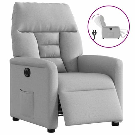 vidaXL - Fauteuil - elektrisch - verstelbaar - stof - wolk - grijs