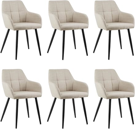 Set van 6 Kick eetkamerstoel Nova - beige