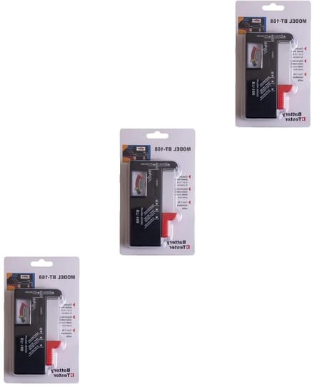 Batterijtesters - Spanningsmeter Hulpmiddel - Batterijen Controleren - Kleurgecodeerd Display - 3 Stuks - Zoals Afgebeeld