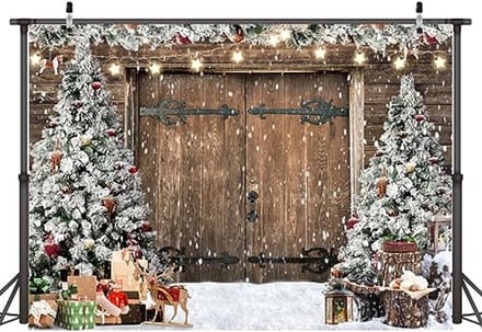 Kerst Achtergrond voor Fotografie - Rustieke Houten Deur 10x8FT