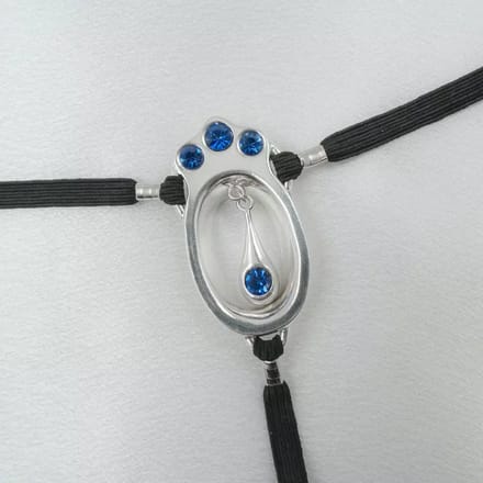 Sylvie Monthulé - Klitorisschmuck Blauer Kristall Perle | Silber Größe 40