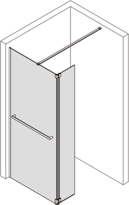 Saqu Modulo Douchewand - met Zijwand Incl. Handdoekhouder en Antikalk 100x30x210 cm - Mat Wit - Inloopdouche