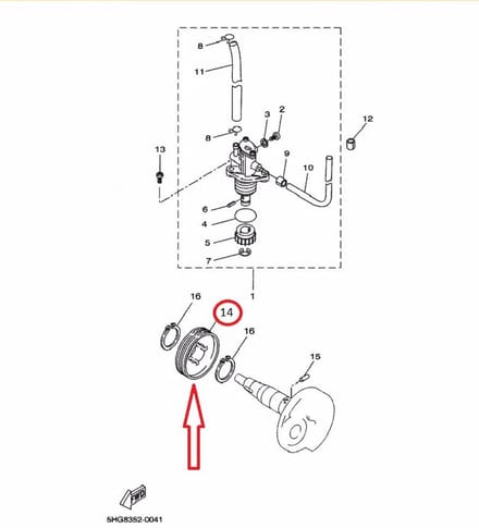 Pignon de pompe à huile pour scooter MBK 50 Nitro Avant 2020 3VL-E3178-00 Neuf