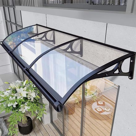 Balkonluifel - Terrasoverkapping Buiten - Bescherming tegen weer - Stabiele aluminium constructie - 150 cm breed - Blauw