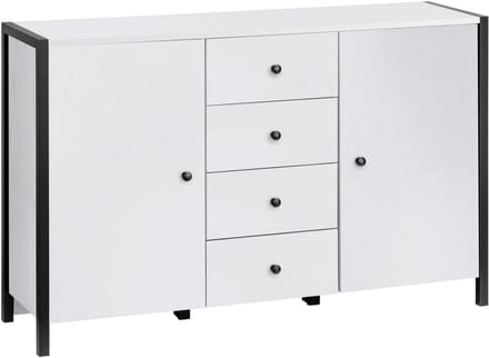 Chris-Dressoir - 2-Deurs 4-Laden - Wit/Zwart