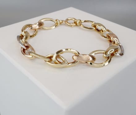 14 karaat holle tricolor armband