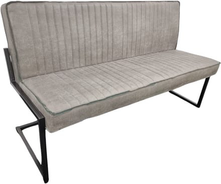 Eetkamerbank Charlie - 155 cm - Micro Leder - Grijs