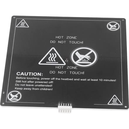 3D Printer Verwarmd Bed 220x220mm 3mm Dik Aluminium Verwarmd Bed met 90cm Draad DC12V black