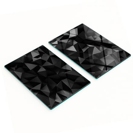 Set van gehard glazen snijplanken met 3D-patroon, 2x40x52 cm