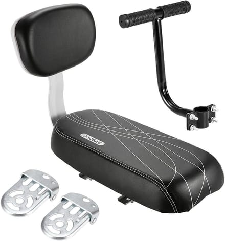 Kinderfietsstoel - Fietszitje Achter - Veilig Fietsen - Verstelbare Voetsteunen - 37 cm - Zwart