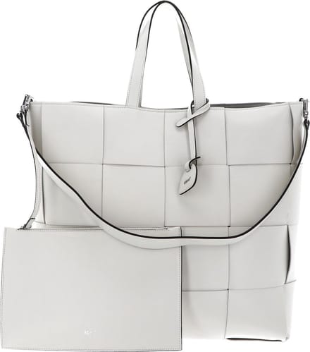 abro Leren Schoudertas Leather Artemide Shopper Chessboard Big Ivory Crème