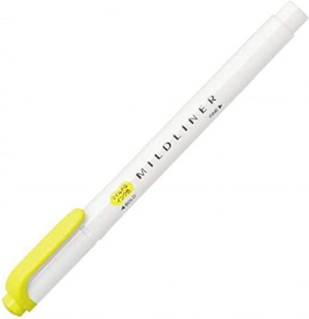 Zebra Mildliner Double-Sided Highlighter - Fine / Bold – Mild Lemon Yellow / WKT7-MLY