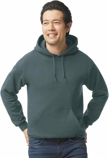 Heren Fleece Hooded Sweatshirt - Donkergrijs - M