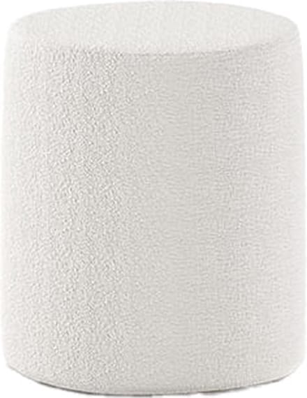 Poef Victoria Wit - Polyester - Breedte 41 cm - Hoogte 41.5 cm - Diepte 41 cm - Zonder deuren