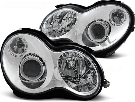Koplampen MERCEDES W203 C-Klasse 07 00-03 04 CHROOM