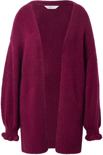 Studio Untold - Dames - Lang vest oversized mouw met rimpeling - Wijnrood - Maat 50+