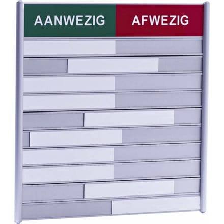 INFOBORD POSTA AAN/AFWEZIGHEIDSBORD 10 PLAATSEN