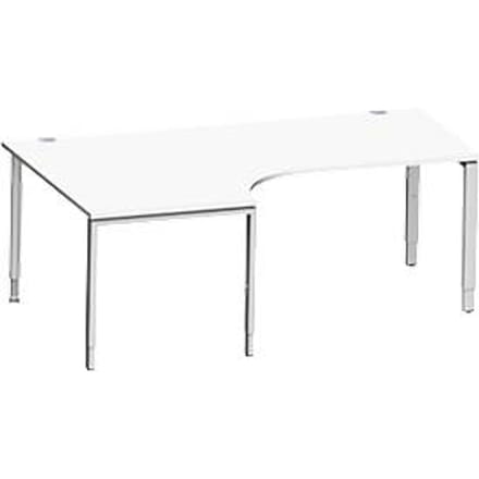 Schäfer Shop Genius bureau. 90° links, 4-F, VKTAngled desk MODENA FLEX 90°, aanbouw links, B 2000 mm, wit