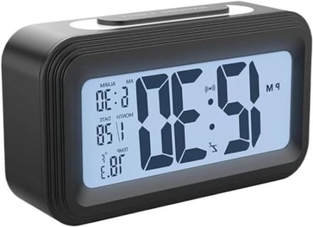 Digitale Wekker - Nachtlampje Klok - Zachte Start - Groot Display - 10x10 mm - Zwart