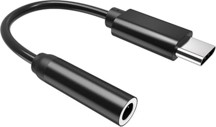 USB C naar jack - C naar 3.5mm - USB audio adapter - Jack adapter- Zwart - 0.10 meter - Allteq