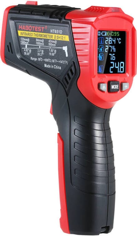 Habotest Digital Laser Pyrometer HT651D moisture meter
