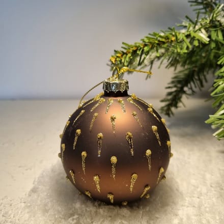 Countryfield Kerstbal Tabatha S brons/goud Ø8cm