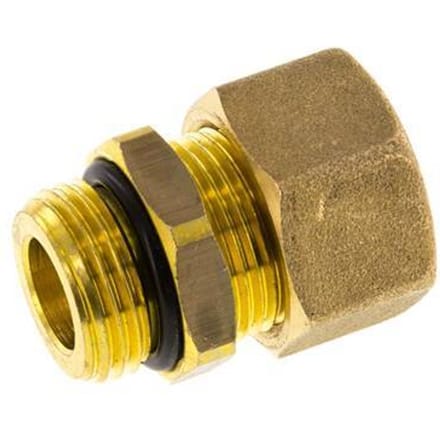 G 1/2'' Buitendraad x 16mm Messing Rechte Knelfitting met NBR Afdichting 76 Bar DIN EN 1254-2