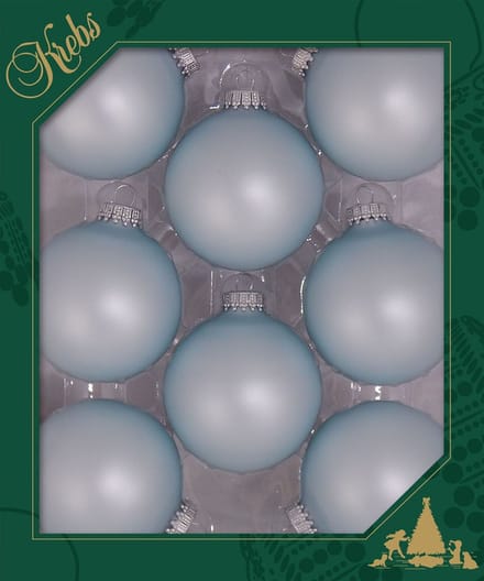 Krebs Kerstballen - 8x stuks - lichtblauw - glas - 7 cm - Kerstversiering/kerstdecoratie