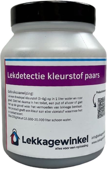 Lekdetectie kleurstof paars 200 gram - riool - traceer - lekkage - waterlekkage