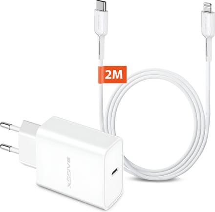 Power Adapter Set - 2 Meter - Geschikt voor Apple iPhone 14 13 12 11 X Xs Xr Pro Max Oplader - 20W- Fast Charge