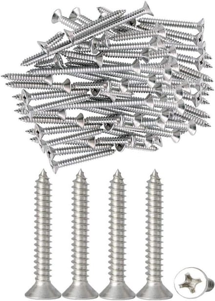 RVS Zelftappende Schroeven 30mm - Phillips Platkop voor Houtbewerking (100 stuks)